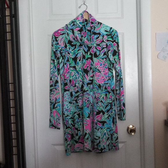 Lilly Pulitzer LilShield UPF 50+ Dress in Onyx Let’s Get Wild Print Size… - Picture 4 of 14